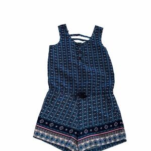 Charming Blue Patterned Kids Romper